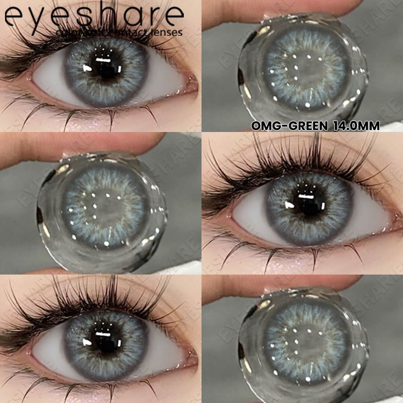 Eyeshare Softlens Omg Abu-Abu Coklat Ungu 1 Pasang 14.0mm Lensa Kontak