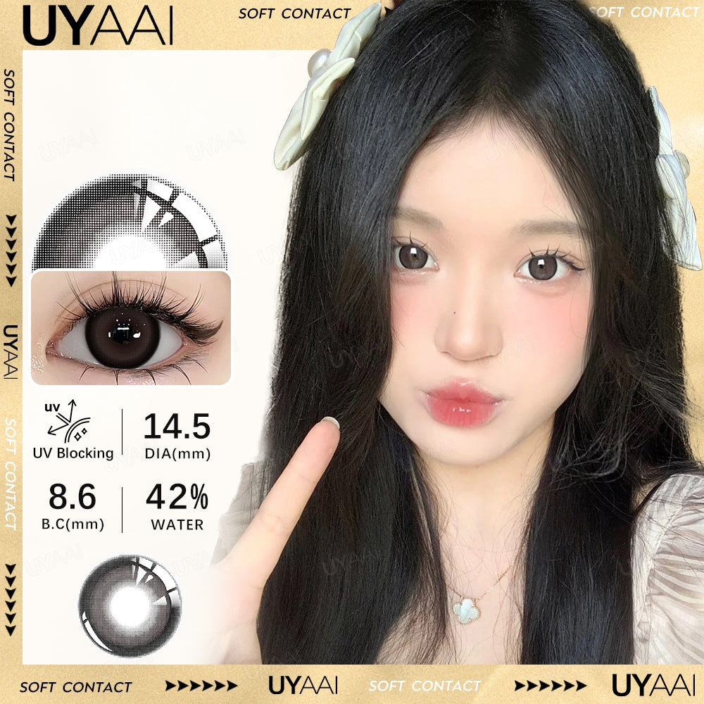 UYAAI softlens 14.5MM Minus Normal 0.00 s Mata Korea seri BUBBLE Sepasang LENSA KONTAK  6Bulan