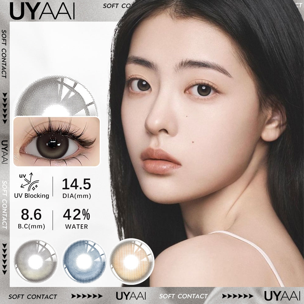 UYAAI softlens 14.5MM Minus 0.00 s/d -6.00 Mata Korea seri K4 Sepasang LENSA KONTAK  6Bulan