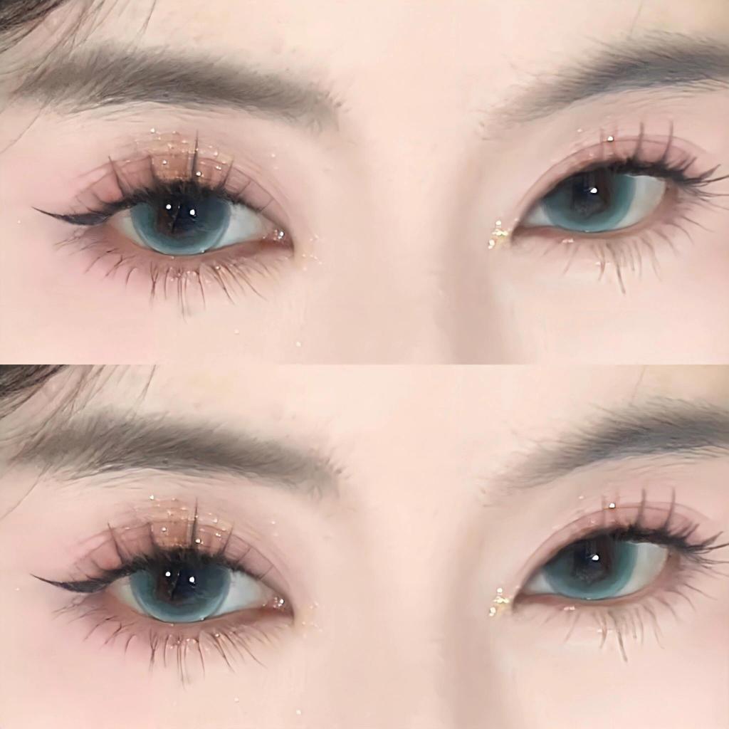 Natural Beauty Colored Contact Lenses (Green & Blue) for Vision Correction - Power Range: -1.00 to -8.00, 14.5mm Diameter