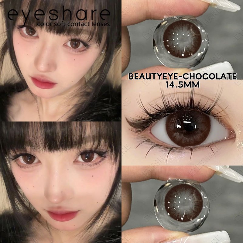 Eyeshare Black Softlens 14.5mm Big Eyes Natural Korea New Softlens Lensa Warna Soflen
