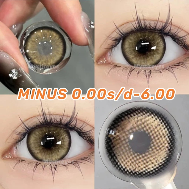 Softlens Minus (0.00s/d - 6.00) Mysticeyes Softlens Dawn Brown/Dawn grey Softlens14.5mm freelenscase