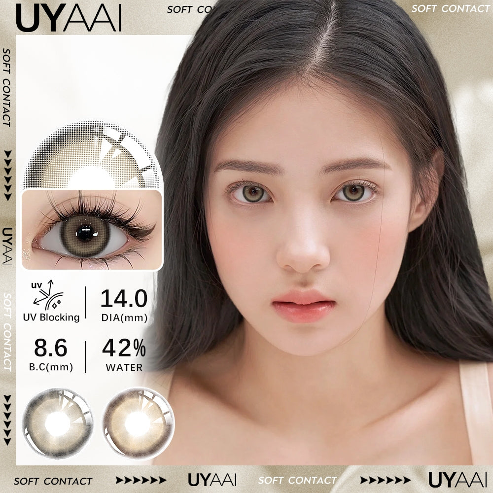 UYAAI softlens 14.0-14.5MM Minus 0.00 s/d -6.00 Mata Korea seri Aoki Sepasang LENSA KONTAK  6Bulan