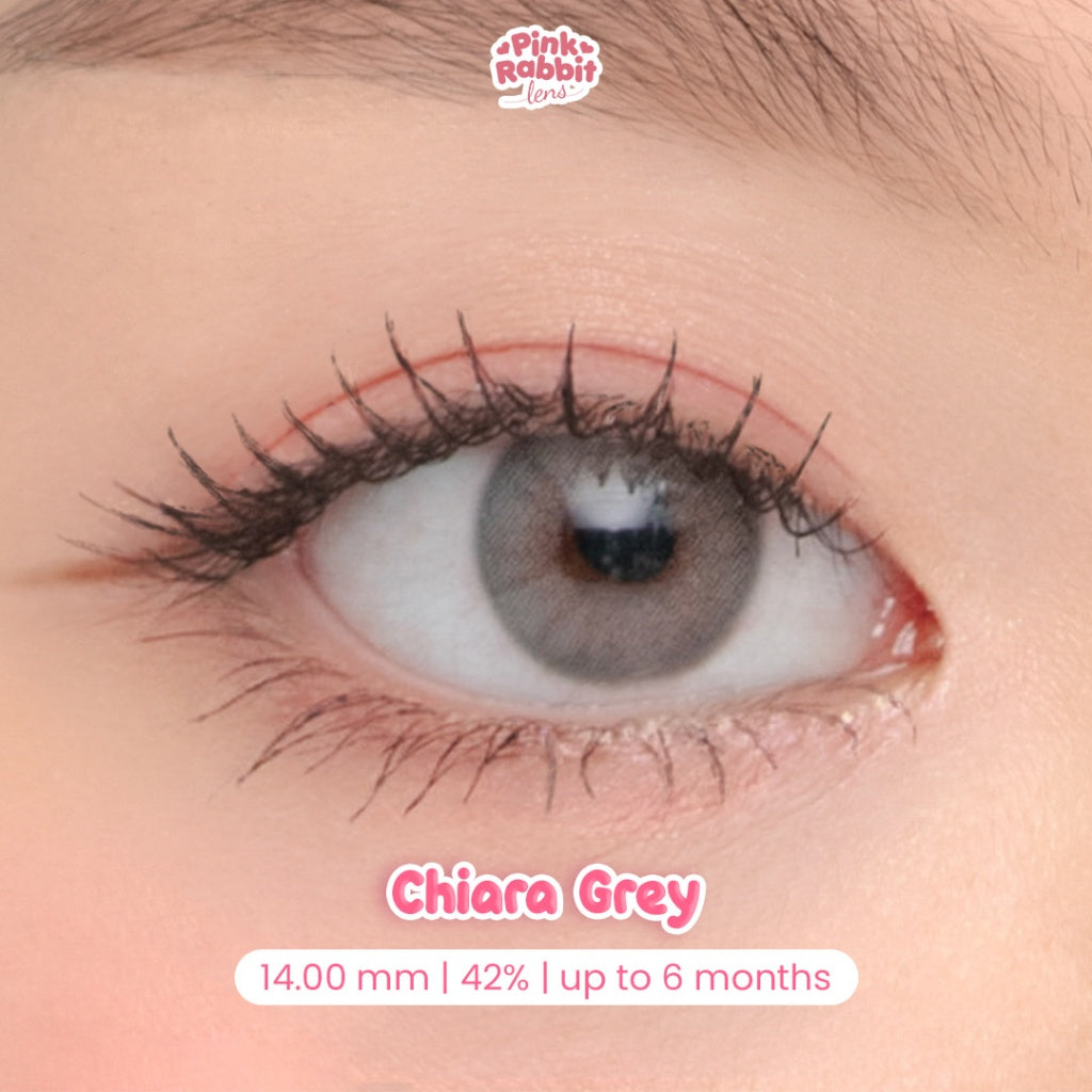 PINK RABBIT Super Comfy Chiara Grey Colored Contact Lenses - Power Range: Plano to -10.00 (Single Lens / 1 PCS)