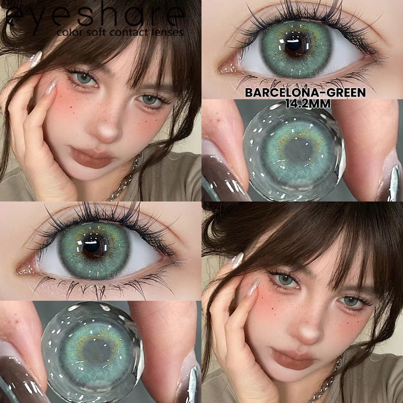 Eyeshare Softlens Omg Abu-Abu Coklat Ungu 1 Pasang 14.0mm Lensa Kontak