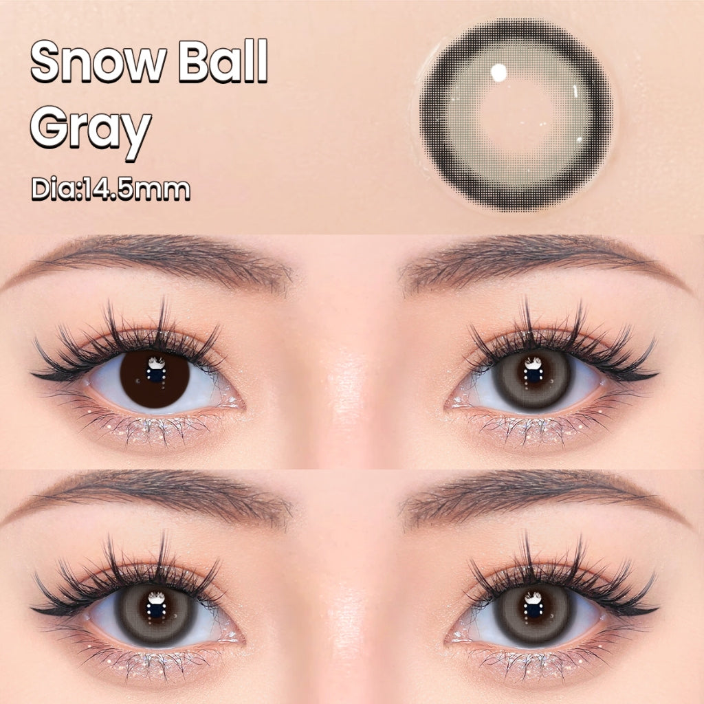 UYAAI softlens 14.5MM Minus 0.00 s/d -6.00 Mata Korea seri Snow Ball Sepasang LENSA KONTAK  6Bulan