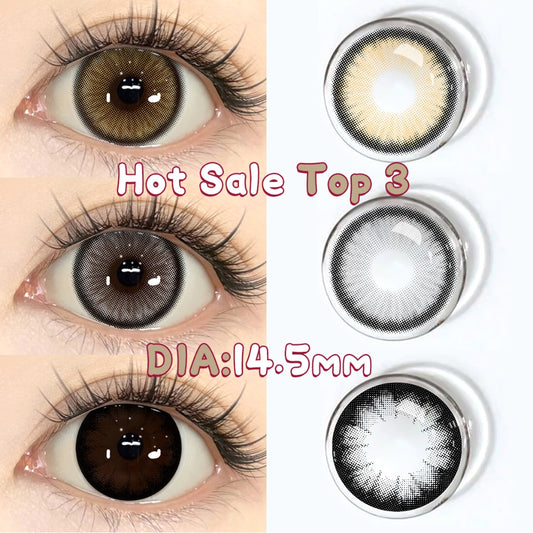 Mysticeyes Big Eyes 14.5mm Contact Lenses - Grey, Brown, Black (1 Pair)