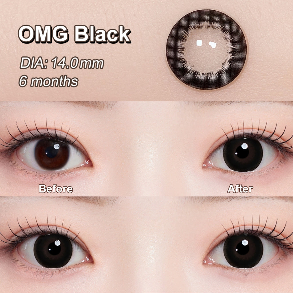 MAGISTER Black Colored Contact Lenses - 14.0mm to 14.5mm Diameter, Power Range: 0.00 to -6.00
