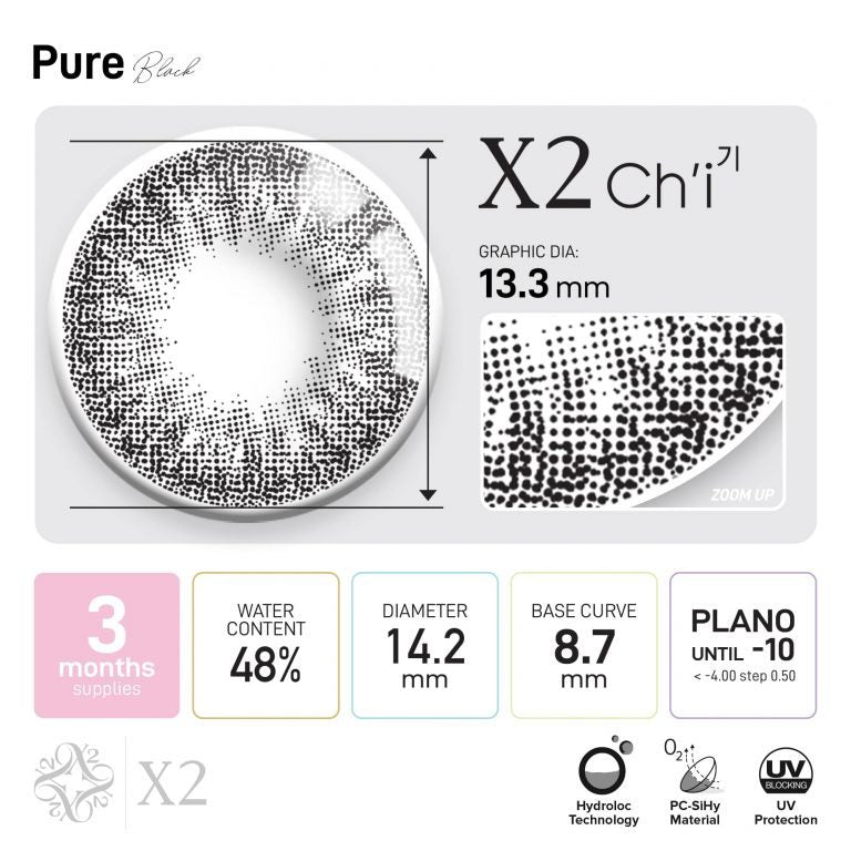 X2 Ch'i Softlens Clear ( Bening ) - Softlens X2 Ch'i Pure (Black) - Soflens X2 Ch'i Bliss (Blue)