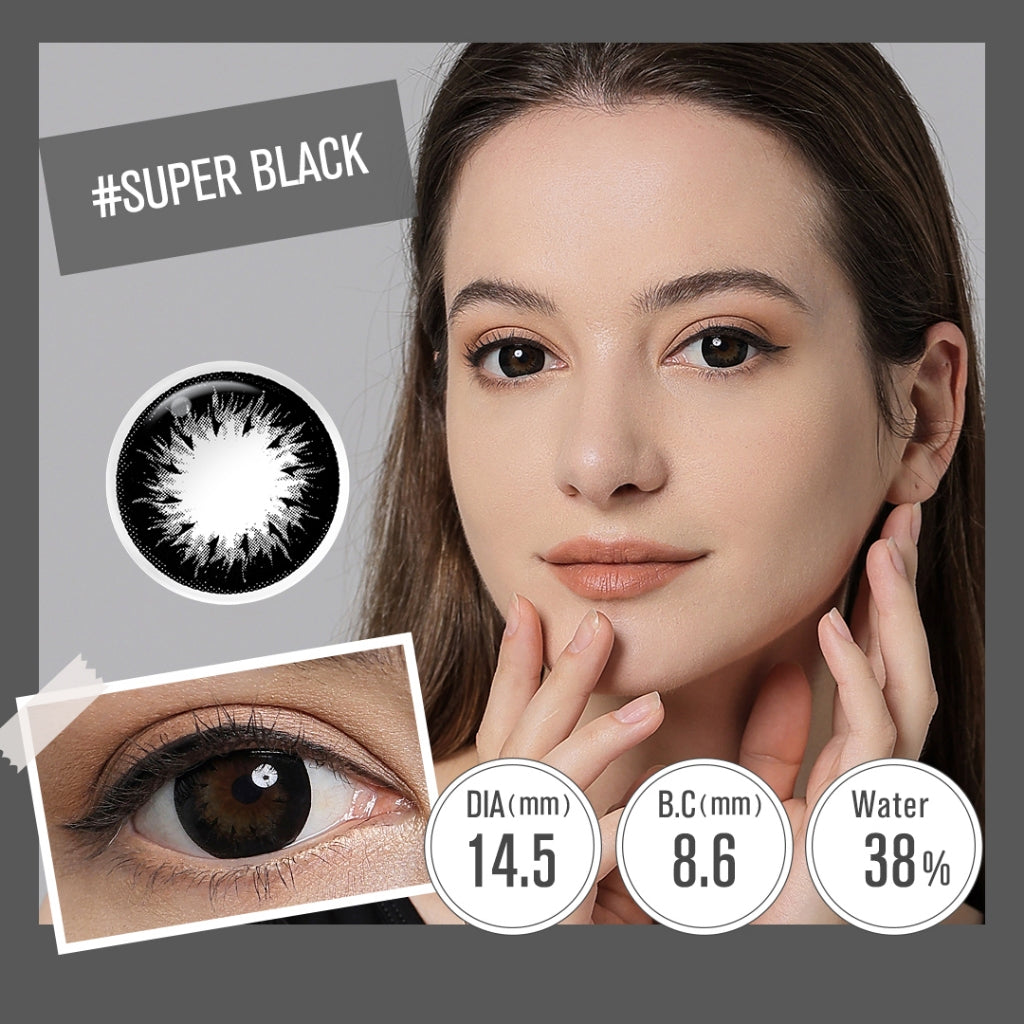 MAGISTER Black Colored Contact Lenses - 14.0mm to 14.5mm Diameter, Power Range: 0.00 to -6.00