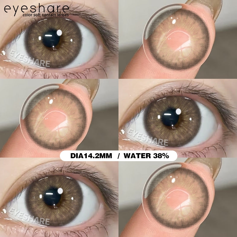 Eyeshare Softlens Minus Aurora Brown 14.2mm 1Pasang Brown Lensa Kontak Soflen