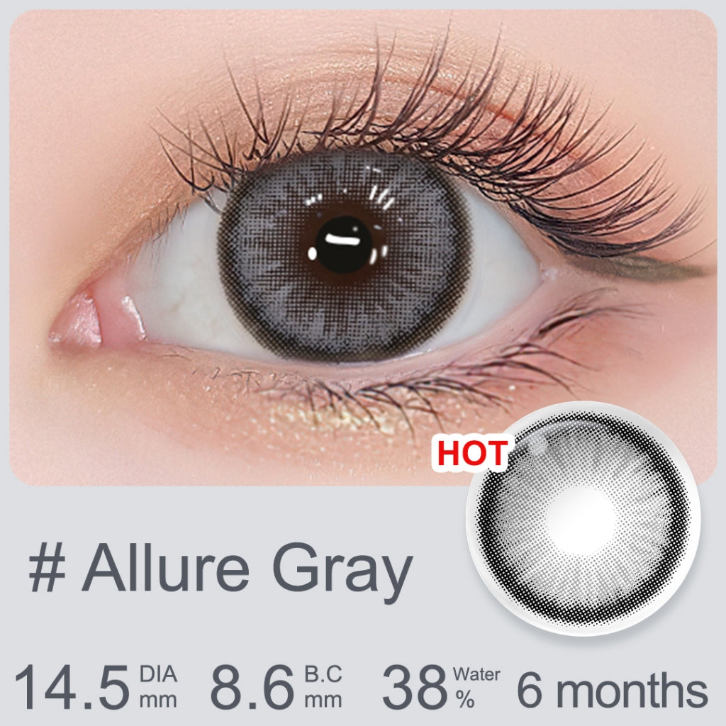 [0.00~-6.00] Magister Softlens Minus Diamond Soflen Minus Soflens 14.5mm Allure Gray Candy brown
