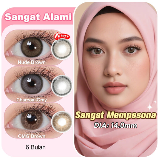 [0.00~-6.00] Magister softlens minus 14 mm nude brown soflen minus OMG Brown Korea Lensa Kontak Bestseller soflens Natural