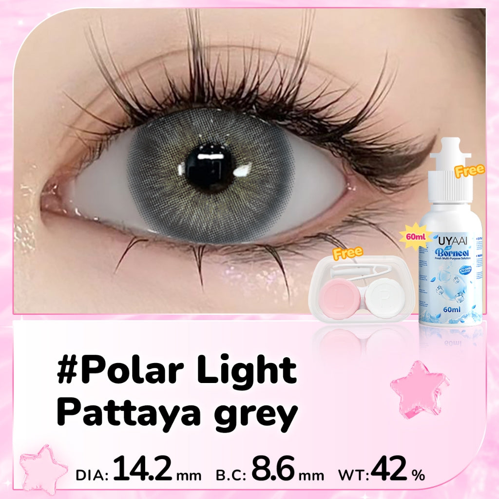 UYAAI Lensa kontak BELI 1 DAPAT 2 14.5mm Minus 0.00 s/d~6.00 Softle Natural Softlens Set :1 Pasang Softlen+1Pcs Air Solution 60ml + 1 Len case