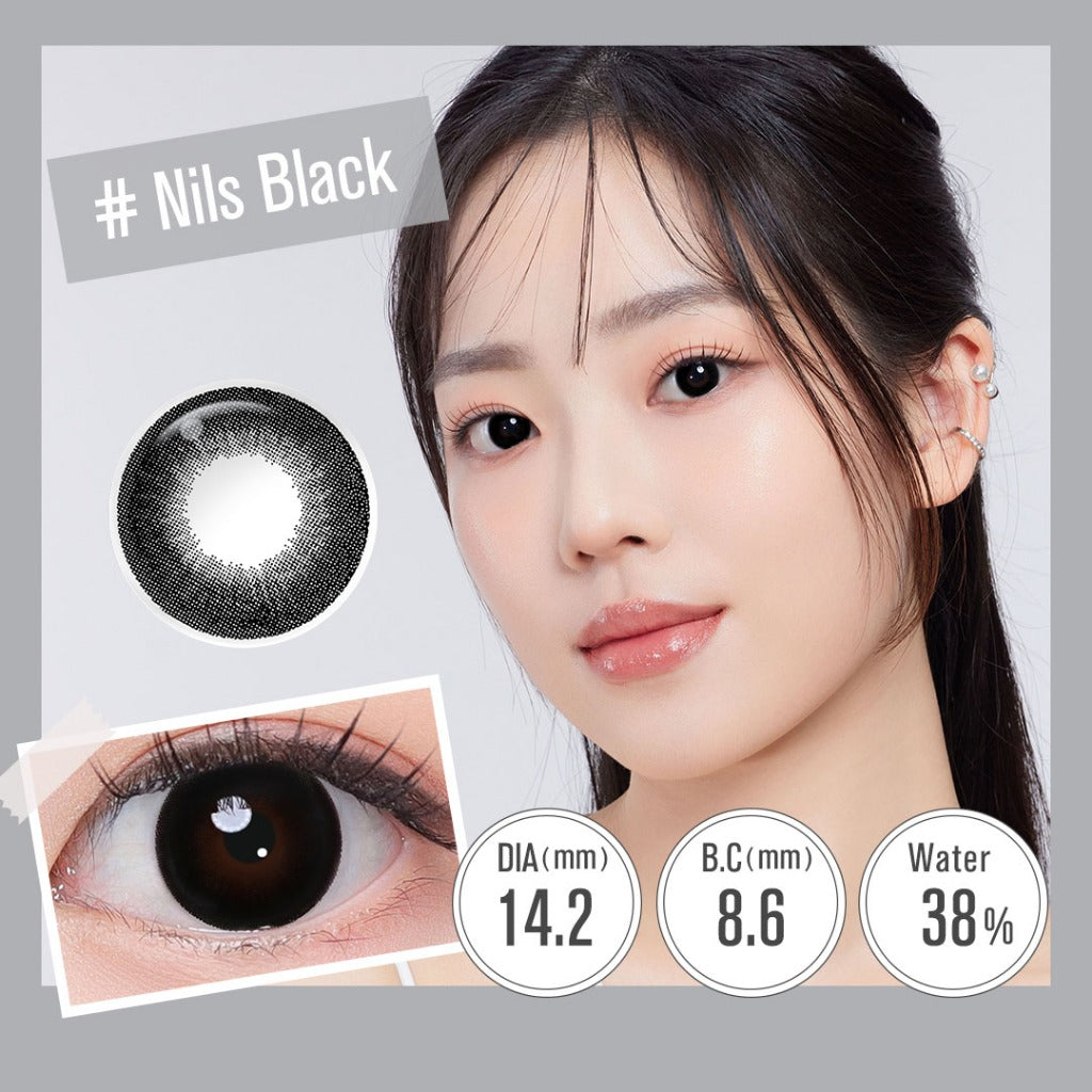 MAGISTER Black Colored Contact Lenses - 14.0mm to 14.5mm Diameter, Power Range: 0.00 to -6.00