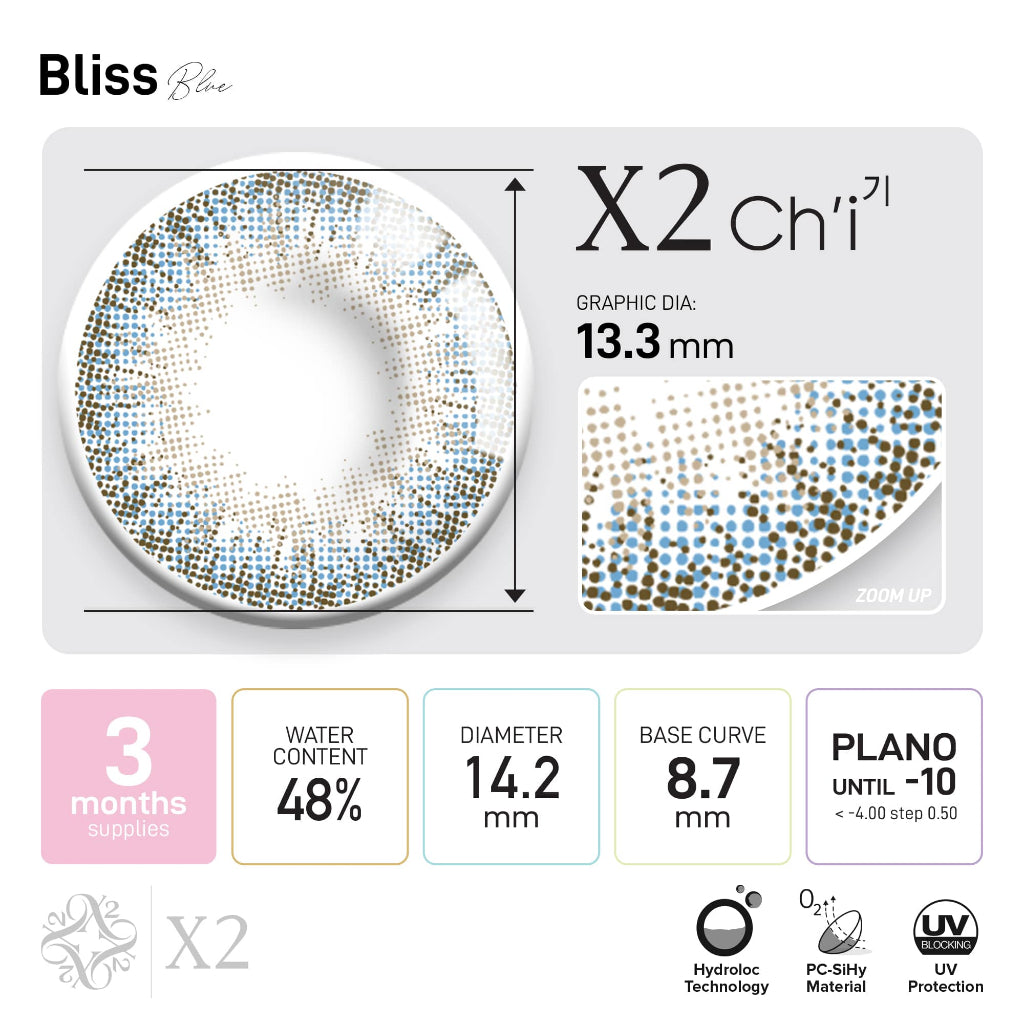 X2 Ch'i Softlens Clear ( Bening ) - Softlens X2 Ch'i Pure (Black) - Soflens X2 Ch'i Bliss (Blue)