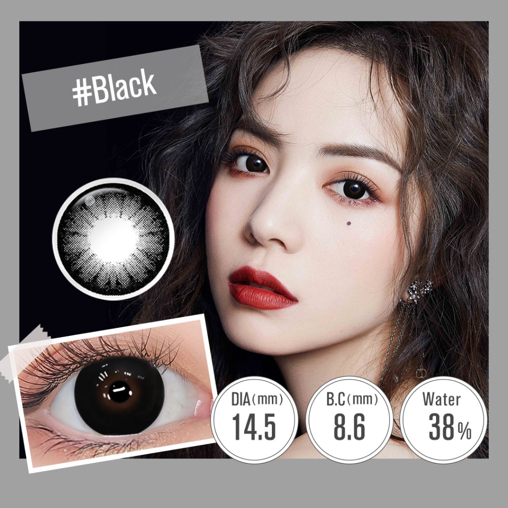 MAGISTER Black Colored Contact Lenses - 14.0mm to 14.5mm Diameter, Power Range: 0.00 to -6.00