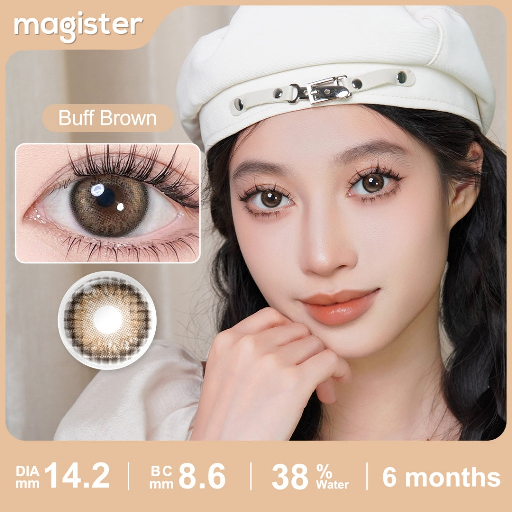 Magister Softlens minus BLUSH GIRL Buff Brown 14.2mm lensa kontak soflen warna Shadow Gray soflens normal