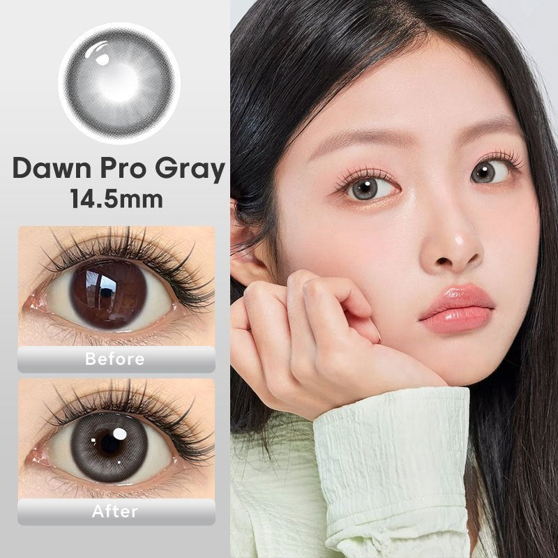 Mysticeyes Color Contact Lenses (0.00 to -5.00) in Grey, Brown, Black | 40% Water | 14.2-14.5mm