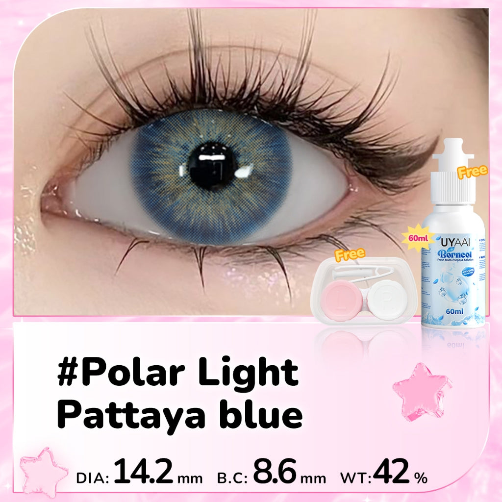 UYAAI Lensa kontak BELI 1 DAPAT 2 14.5mm Minus 0.00 s/d~6.00 Softle Natural Softlens Set :1 Pasang Softlen+1Pcs Air Solution 60ml + 1 Len case