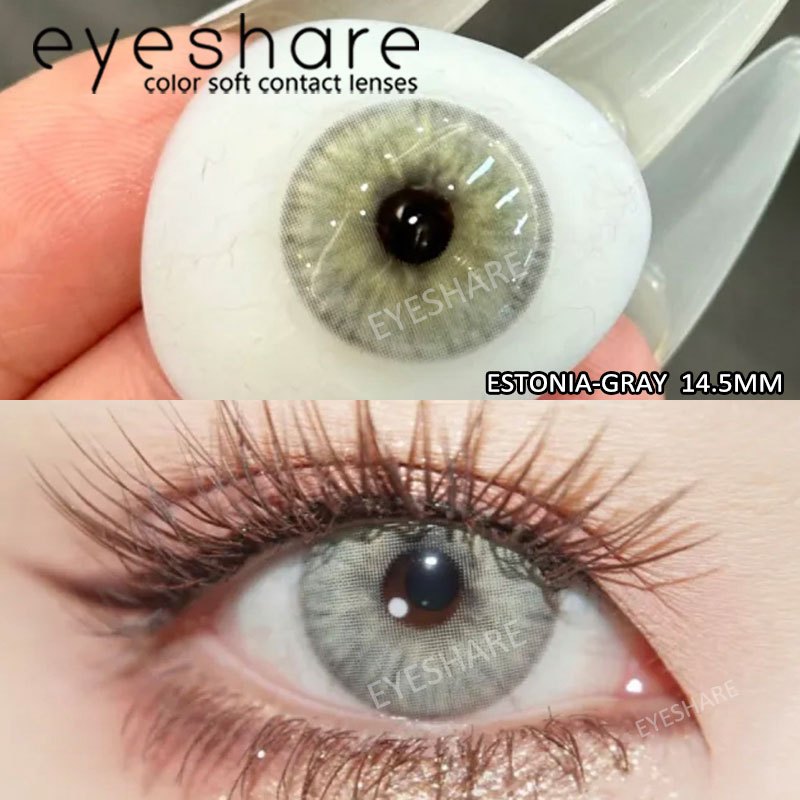 Eyeshare Softlens Minus Estonia Gray 1Pasang 14.5mm Lensa Kontak Minus