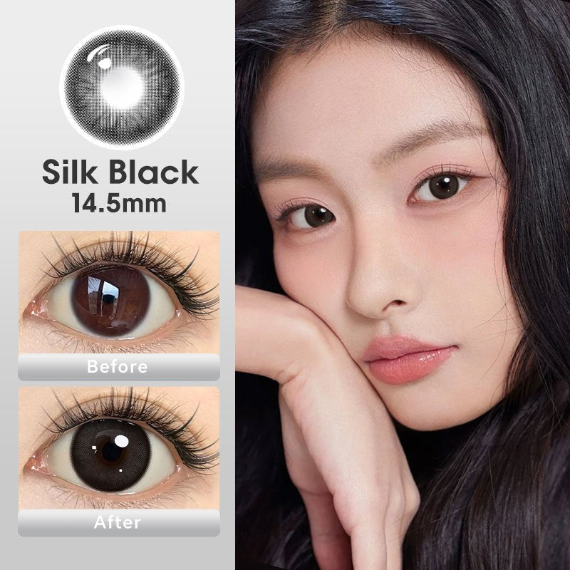 Mysticeyes Color Contact Lenses (0.00 to -5.00) in Grey, Brown, Black | 40% Water | 14.2-14.5mm