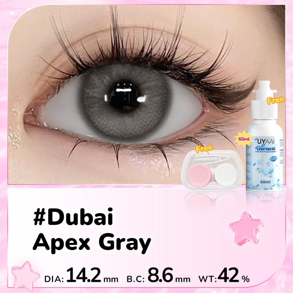 UYAAI Lensa kontak BELI 1 DAPAT 2 14.5mm Minus 0.00 s/d~6.00 Softle Natural Softlens Set :1 Pasang Softlen+1Pcs Air Solution 60ml + 1 Len case