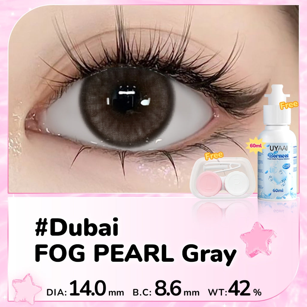 UYAAI Lensa kontak BELI 1 DAPAT 2 14.5mm Minus 0.00 s/d~6.00 Softle Natural Softlens Set :1 Pasang Softlen+1Pcs Air Solution 60ml + 1 Len case