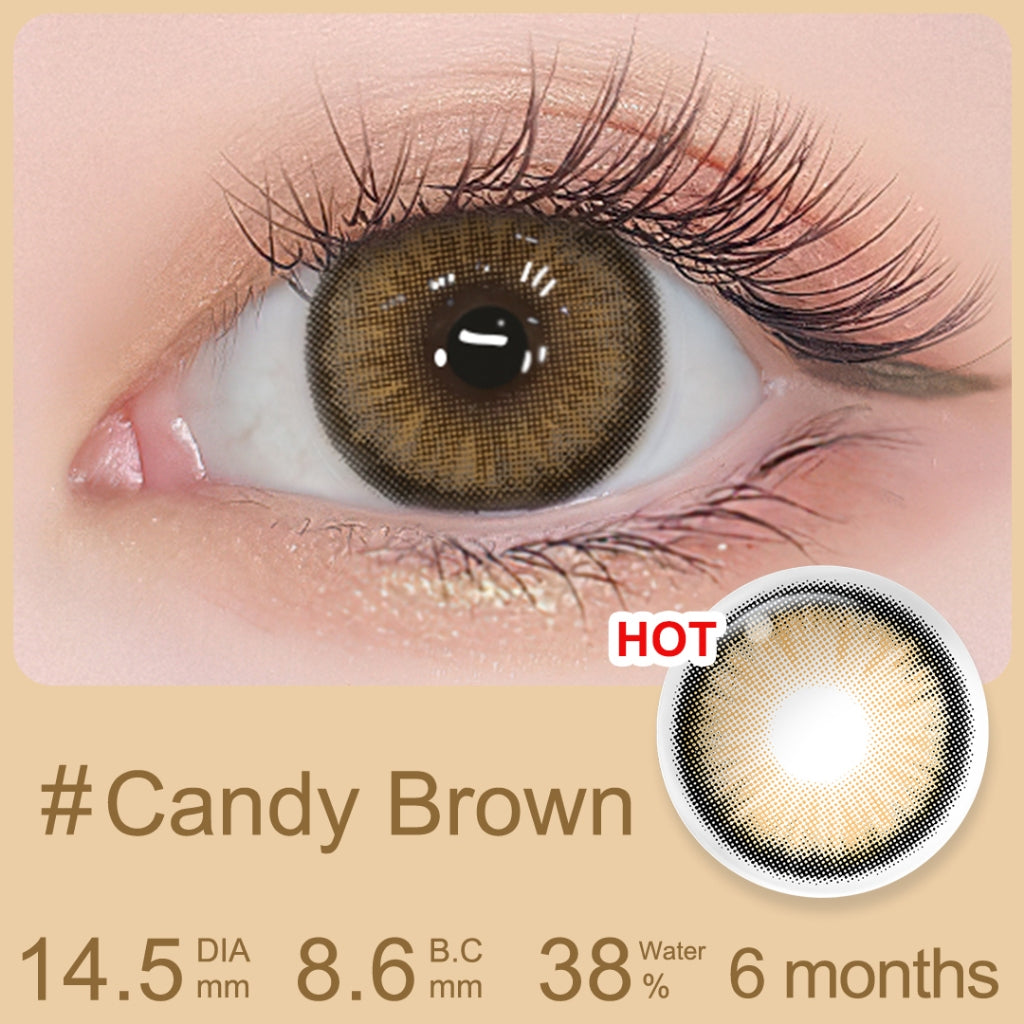 [0.00~-6.00] Magister Softlens Minus Diamond Soflen Minus Soflens 14.5mm Allure Gray Candy brown