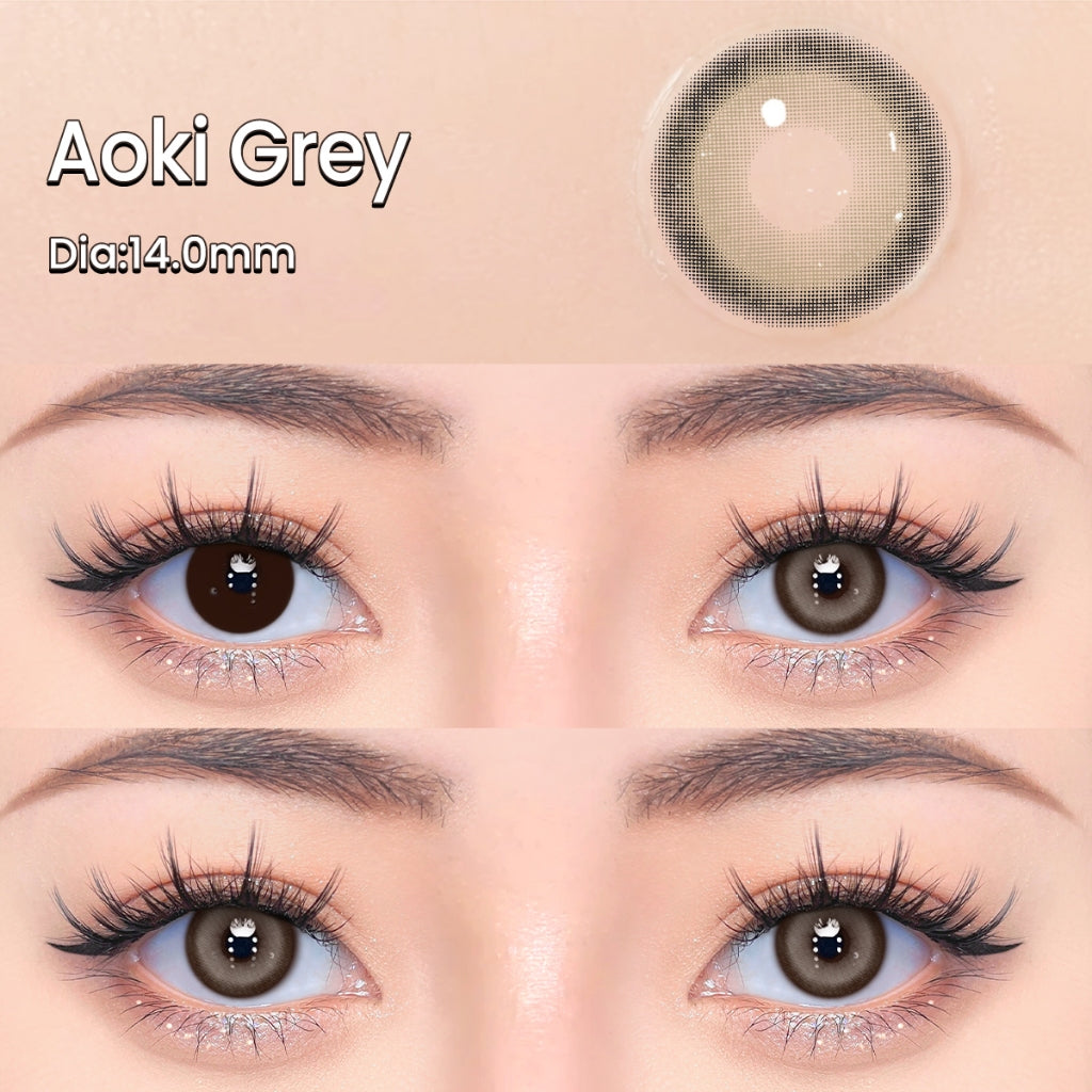 UYAAI softlens 14.0-14.5MM Minus 0.00 s/d -6.00 Mata Korea seri Aoki Sepasang LENSA KONTAK  6Bulan