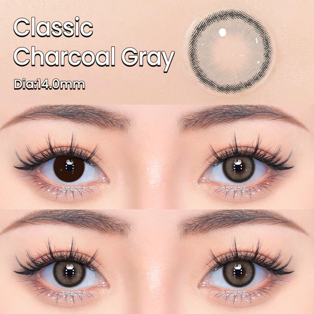 UYAAI Korean Classic Series Colored Contact Lenses - 14.0mm, Power Range: 0.00 to -6.00, 1 Pair (6 Months Supply)