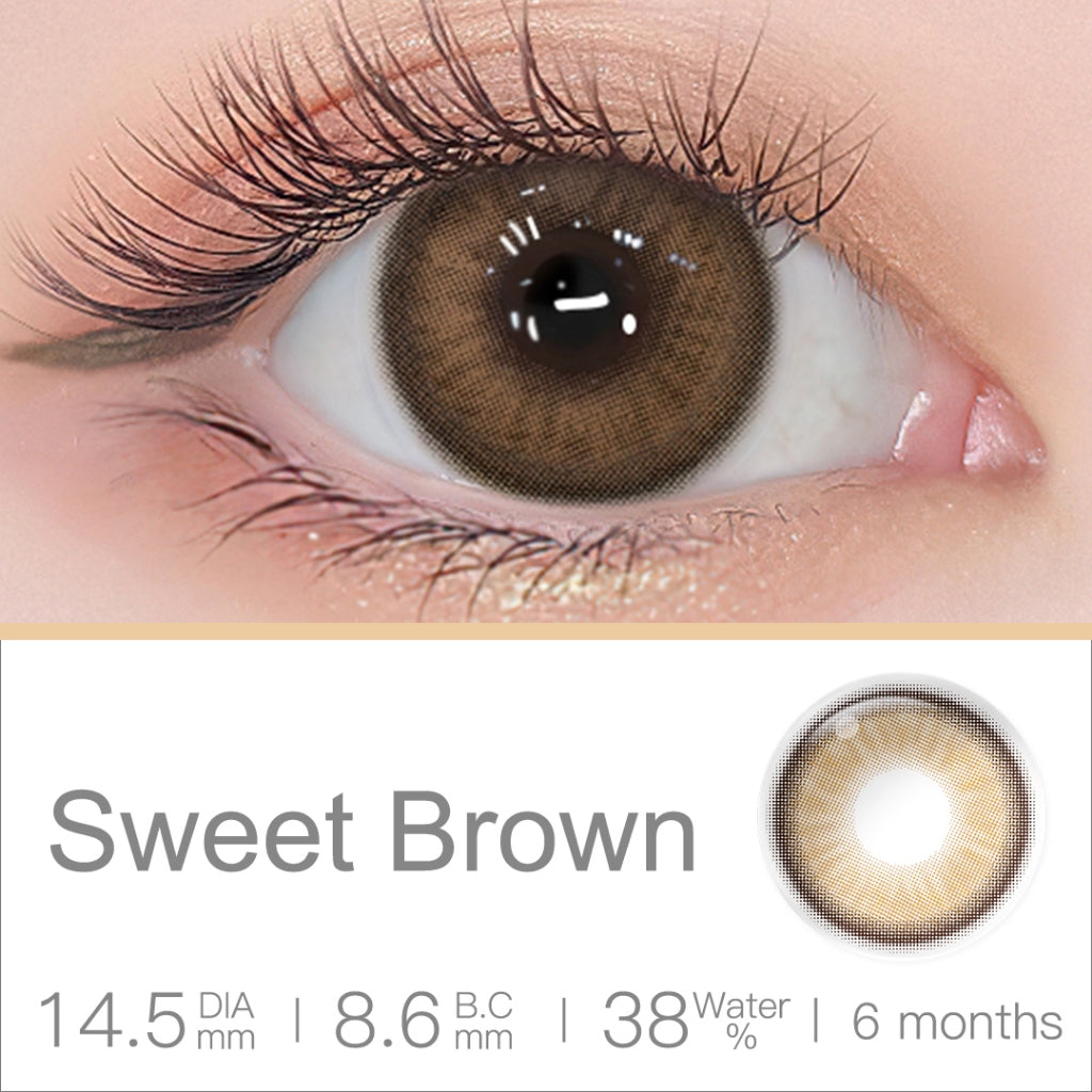 [0.00~-6.00] Magister Softlens Minus Diamond Soflen Minus Soflens 14.5mm Allure Gray Candy brown