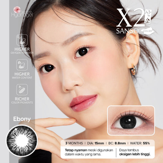 X2 Sanso Black Softlens - Ebony