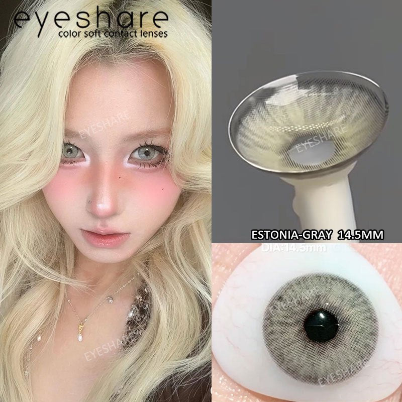 Eyeshare Softlens Minus Estonia Gray 1Pasang 14.5mm Lensa Kontak Minus