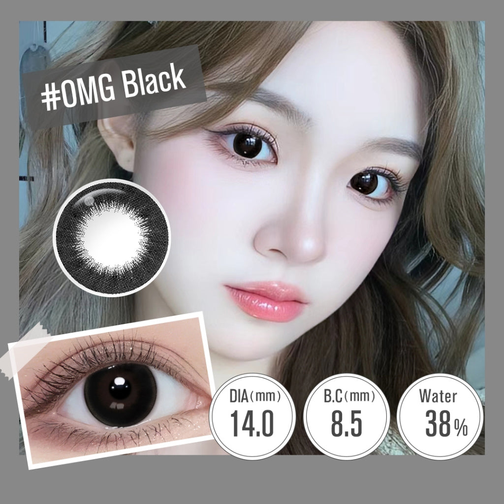 MAGISTER Black Colored Contact Lenses - 14.0mm to 14.5mm Diameter, Power Range: 0.00 to -6.00