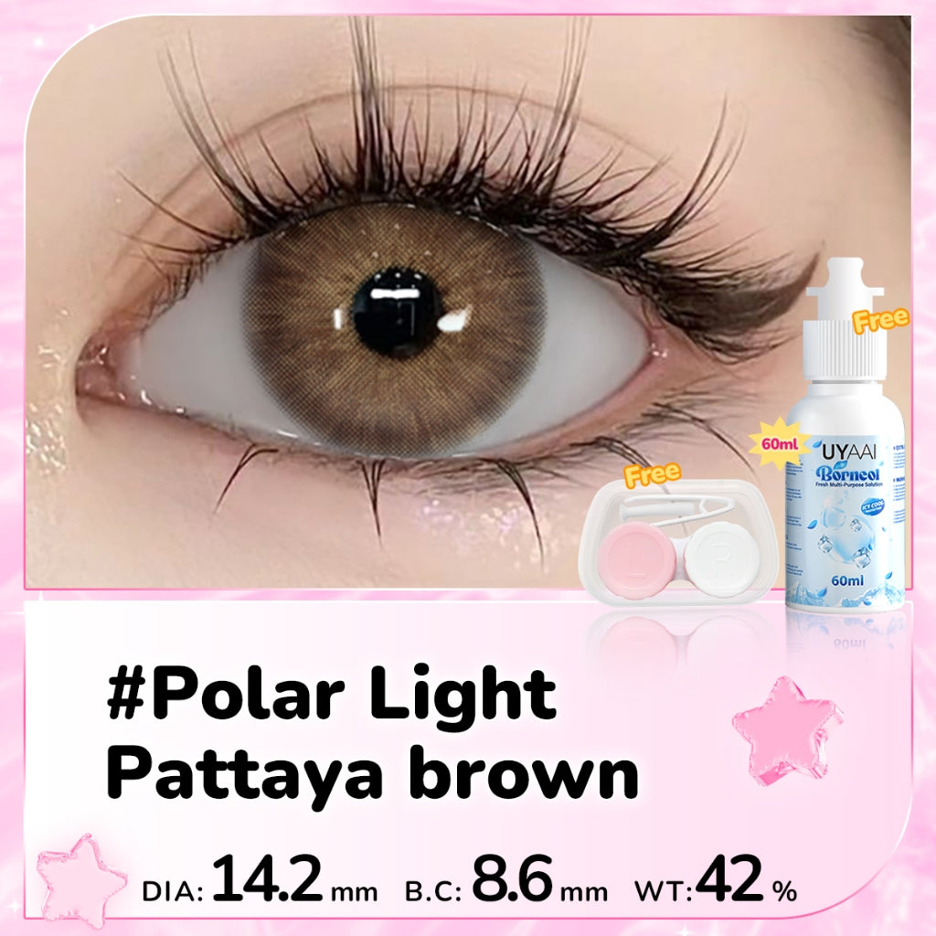 UYAAI Lensa kontak BELI 1 DAPAT 2 14.5mm Minus 0.00 s/d~6.00 Softle Natural Softlens Set :1 Pasang Softlen+1Pcs Air Solution 60ml + 1 Len case