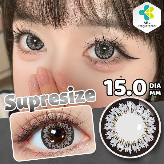 MysticEyes 15.0mm Big Eye Supersize Colored Contact Lenses - Enlarging & Natural Effect (Includes Free Lens Case)