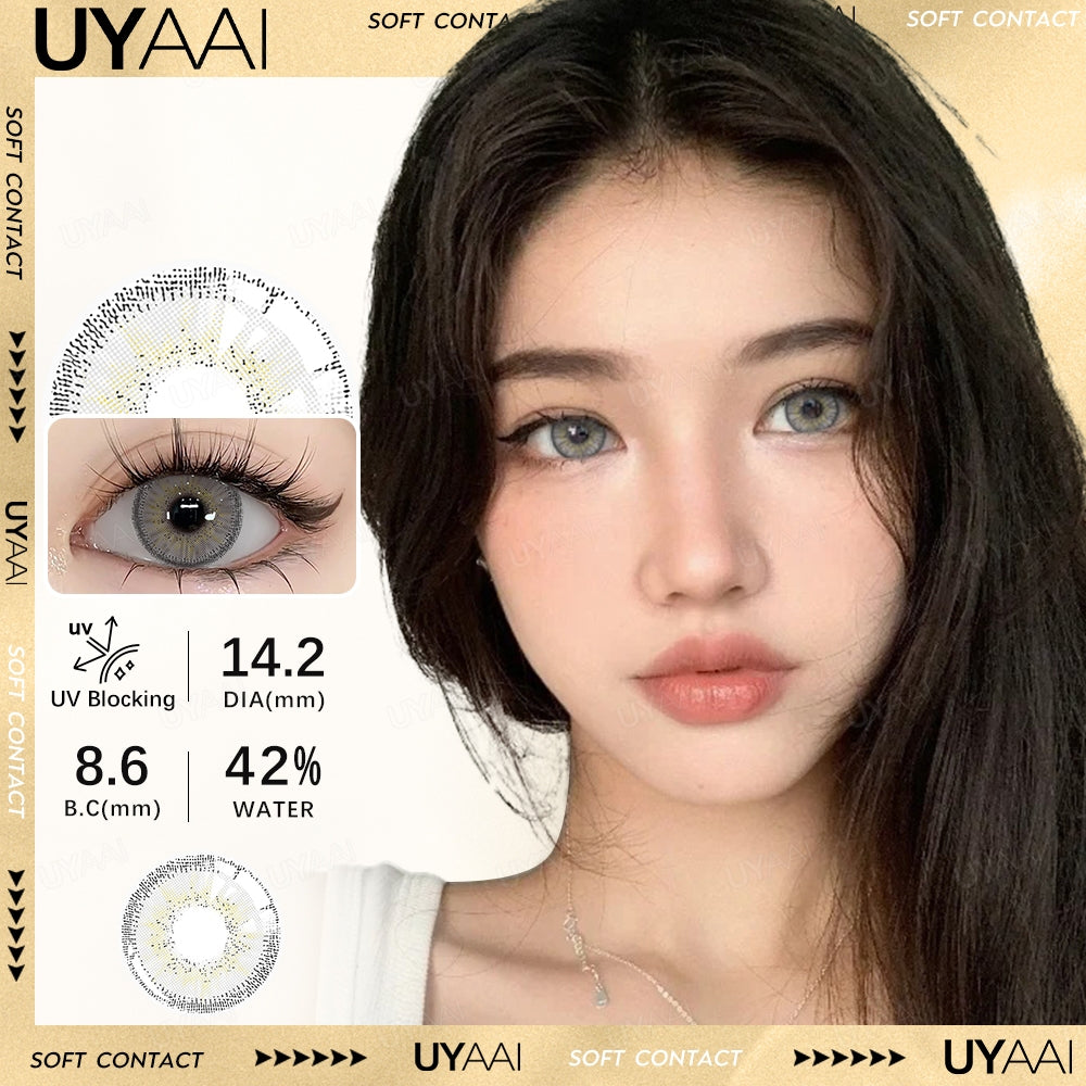 UYAAI softlens 14.5MM Minus Normal 0.00 s Mata Korea seri BUBBLE Sepasang LENSA KONTAK  6Bulan