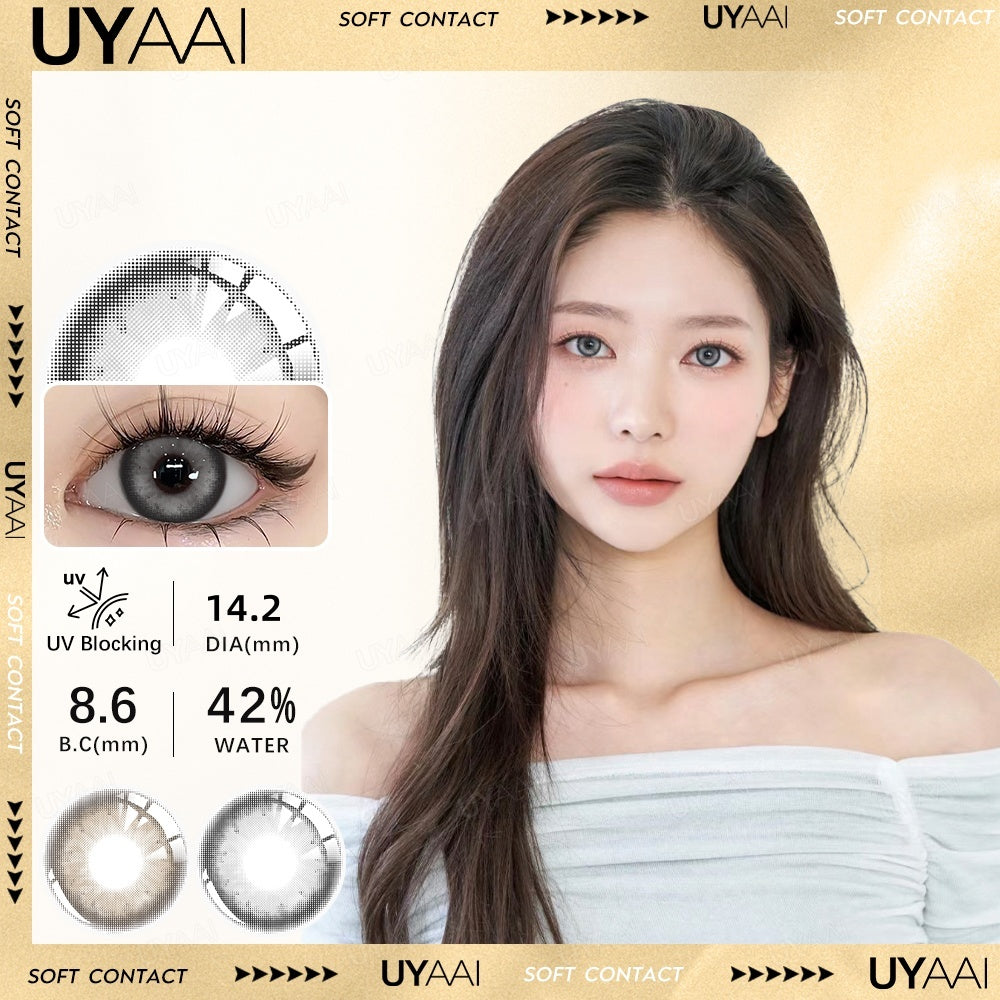 UYAAI softlens 14.0-14.5MM Minus 0.00 s/d -6.00 Mata Korea seri Aoki Sepasang LENSA KONTAK  6Bulan