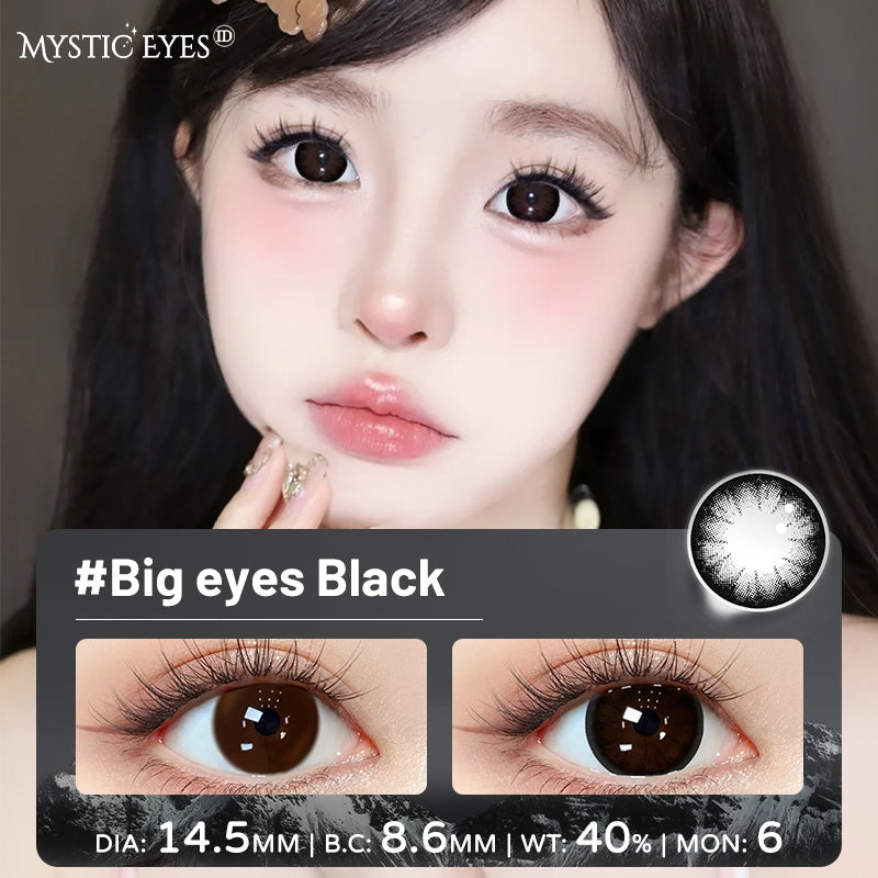 Mysticeyes Softlens Twilight Series Moonstone 14.2MM Black Big Eyes