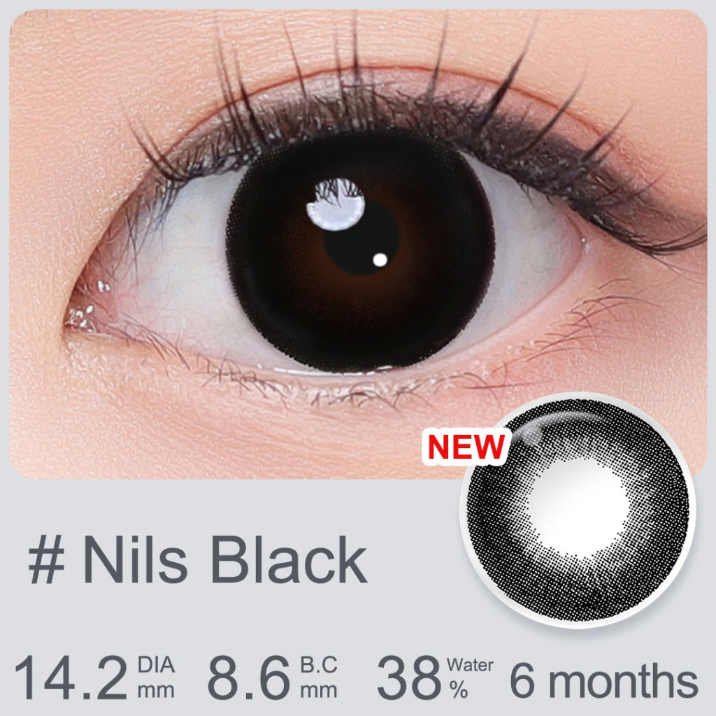 MAGISTER Black Colored Contact Lenses - 14.0mm to 14.5mm Diameter, Power Range: 0.00 to -6.00