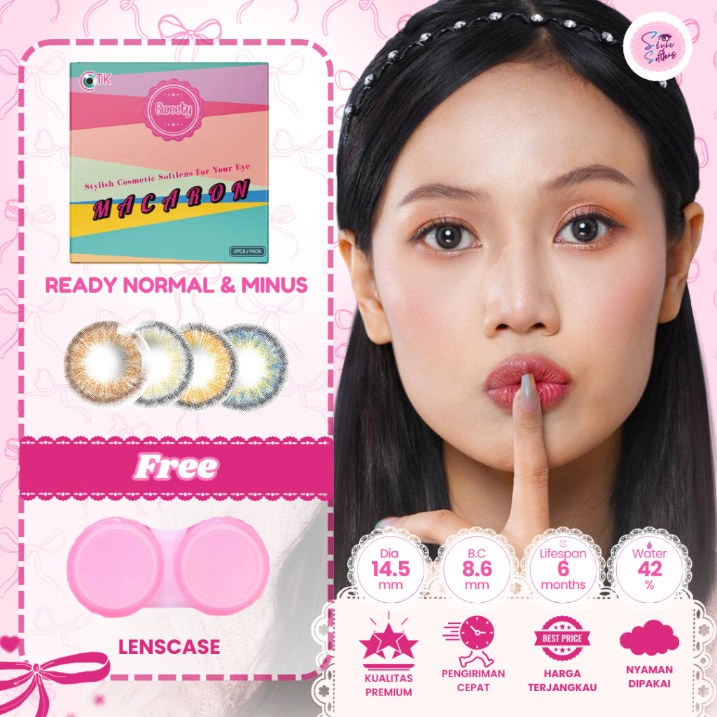 MACARON Series by CTK - Choco Brown Natural Colored Contact Lenses for Beginners (Power: Plano to -6.00)