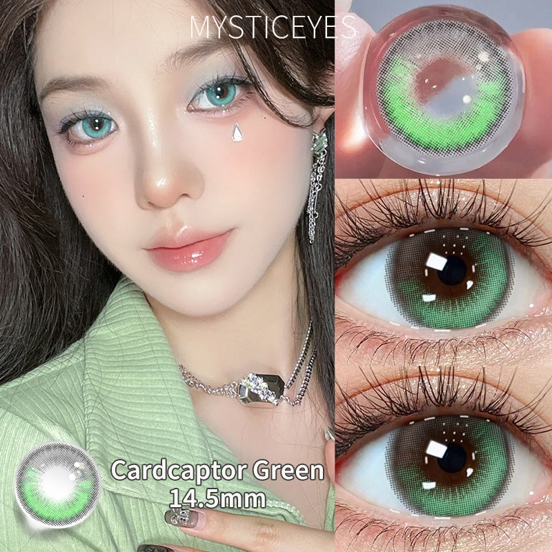 Mysticeyes Softlens  Blue Lens Cosplay Lenses Green Softlens Normal 14.0-14.5MM