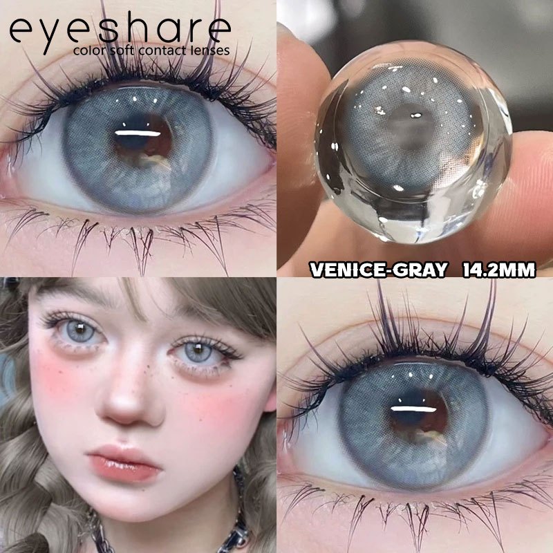 Eyeshare Softlens Minus (0.00~-7.00) Venice Gray 1Pasang Lensa Kontak Minus Softlens Gray