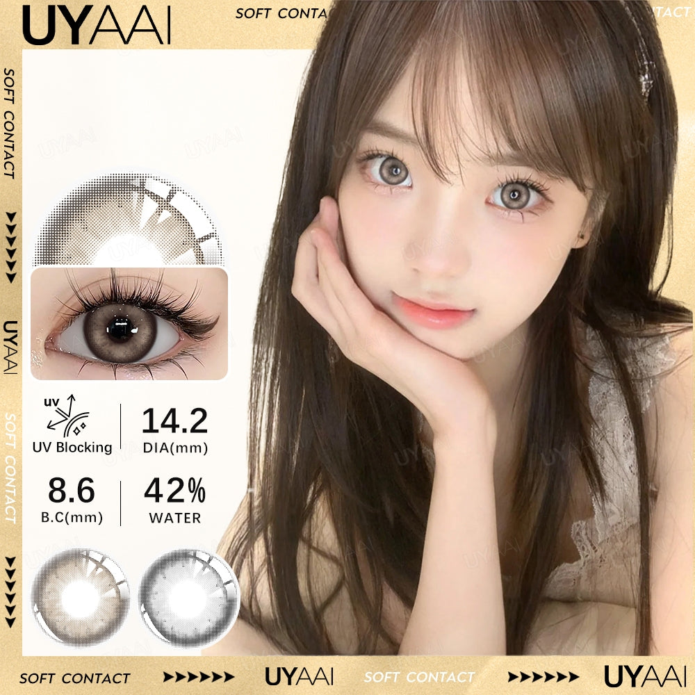 UYAAI softlens 14.5MM Minus Normal 0.00 s Mata Korea seri BUBBLE Sepasang LENSA KONTAK  6Bulan