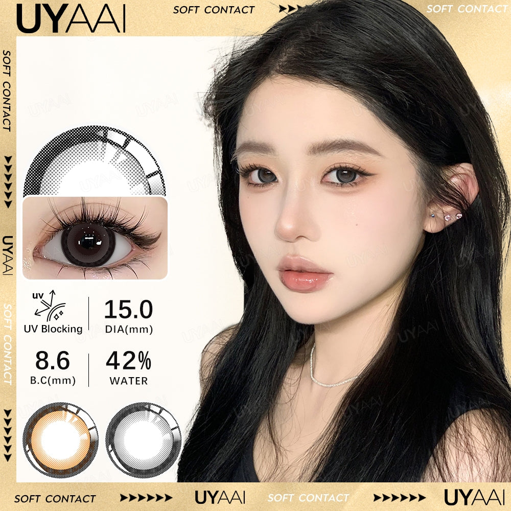 UYAAI Softlens 15MM Minus 0.00 s/d -6.00 Mata Korea Seri Lollipop Sepasang LENSA KONTAK  6Bulan