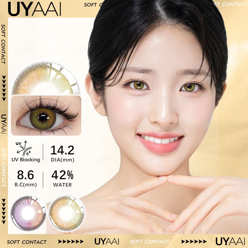 UYAAI softlens 14.5MM Minus Normal 0.00 s Mata Korea seri BUBBLE Sepasang LENSA KONTAK  6Bulan
