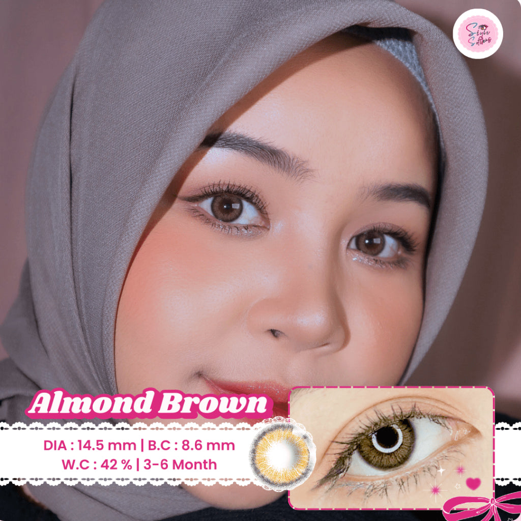 MACARON Series by CTK - Choco Brown Natural Colored Contact Lenses for Beginners (Power: Plano to -6.00)