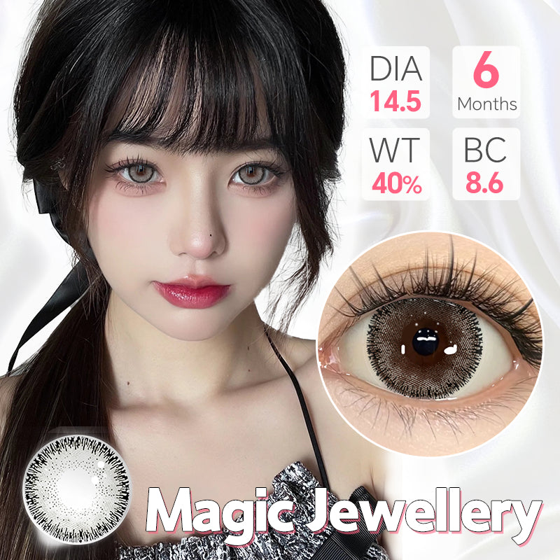 Mysticeyes Big Eyes 14.5mm Contact Lenses - Grey, Brown, Black (1 Pair)