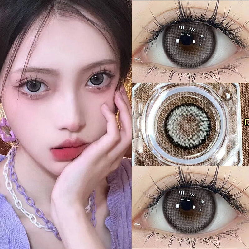 PATTAYA Black Natural Korean Contact Lenses - 14.5mm Diameter, 12 Months Use, Power Range: 0.00 to -8.00